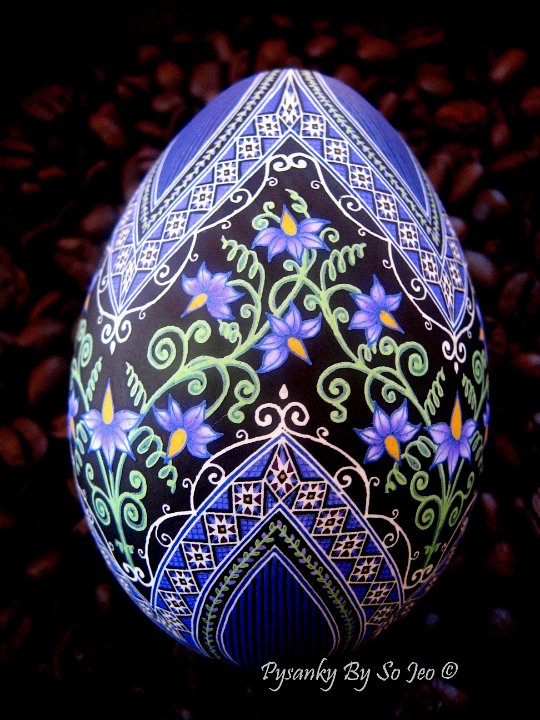 Nightshade - Solanum dulcamara Ukrainian Easter Egg Pysanky By So Jeo